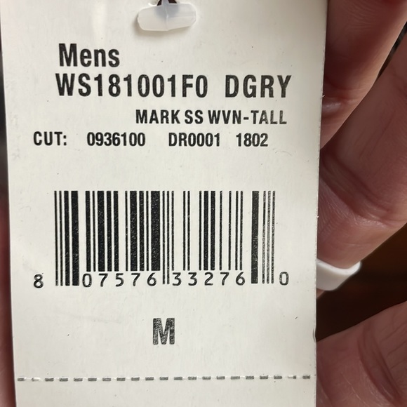 WESTMATTERS Men’s S/S button down grey/black/pink plaid NWT Medium TALL - Picture 5 of 5